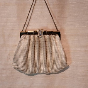 Vintage 1930s Art Deco Style Whiting & Davis White Mesh Purse image 1