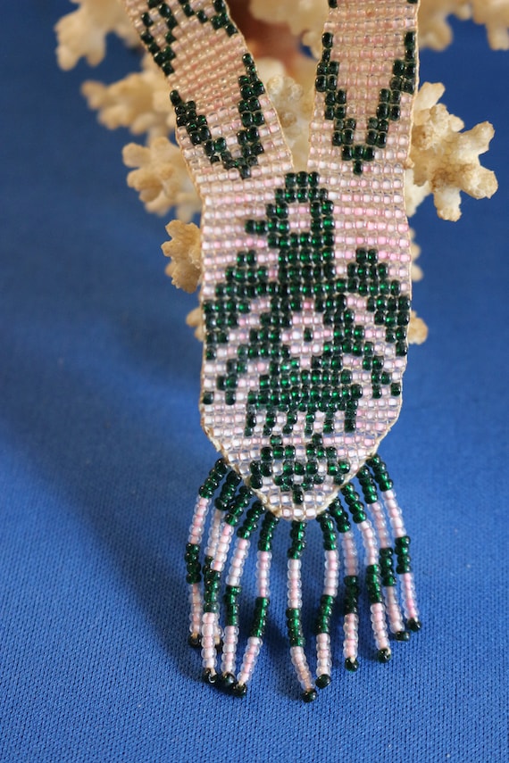 Loom Beaded Native American Thunderbird Necklace in P… Gem