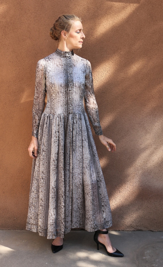grey drop waist dress Belted Drop Waist Stretch Midi Denim Dress Dark Wash Denim / 12 main image 1