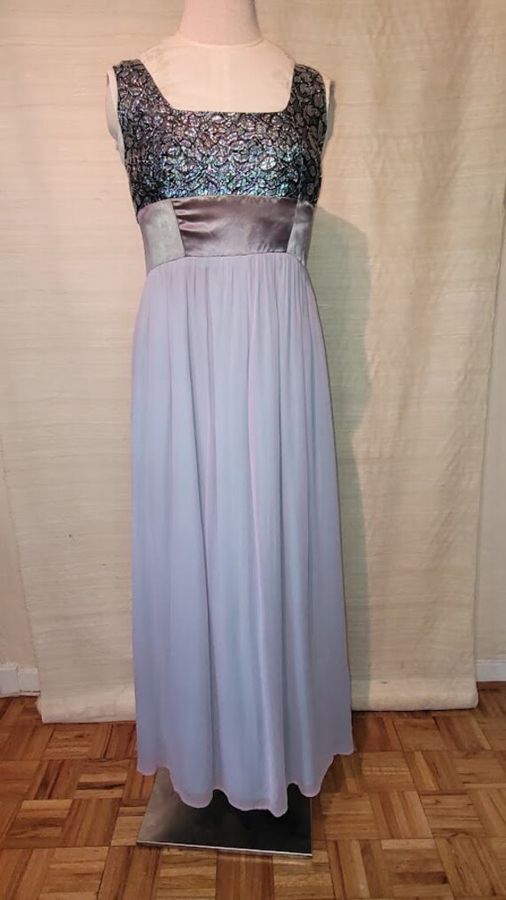 1960s Vintage Rainbow Lurex and Chiffon Gown - image 3