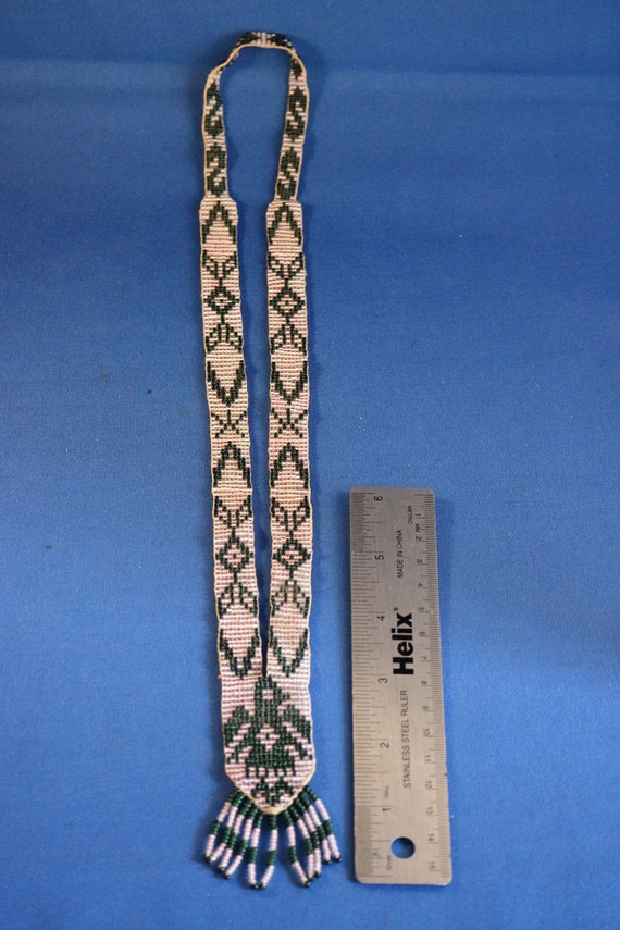 Loom Beaded Native American Thunderbird Necklace in P… Gem