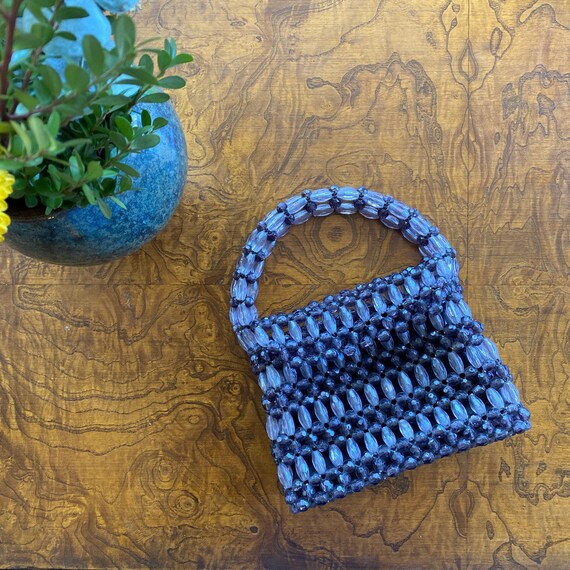 1960’s Beaded Charcoal Gray Mini Purse