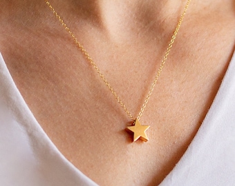 Star necklace, gold star necklace, everyday necklace, star jewellery, celestial necklace, simple necklace,delicate necklace