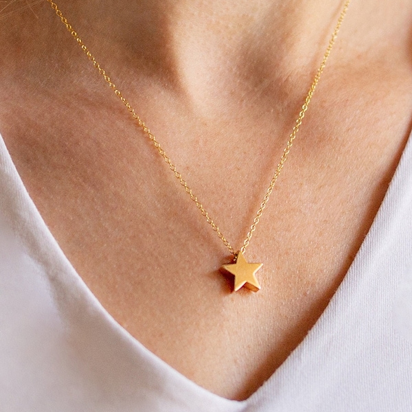 Star necklace, gold star necklace, everyday necklace, star jewellery, celestial necklace, simple necklace,delicate necklace