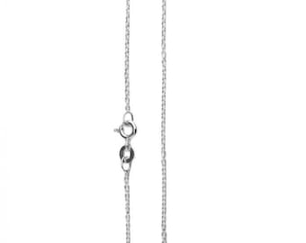 Fine silver trace chain, 18 inch chain, delicate plain chain women, 45 cm silver chain