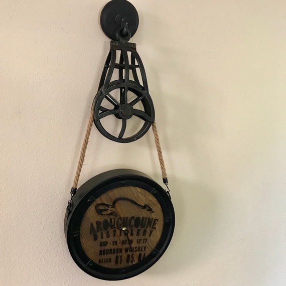 Bourbon Whiskey Decor Wall Clock Loft Industrial Design Bourbon Whiskey Abstract Reclaimed Wood Wall Clock Abstract pattern Pulley Bourbon Whiskey Decor Wall Clock Loft Industrial Design Bourbon Whiskey Abstract Reclaimed Wood Wall Clock Abstract pattern Pulley