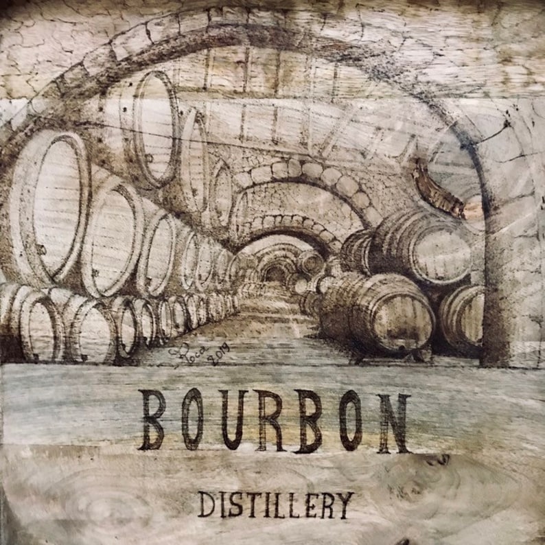 Artist Signed Handmade Artwork Bourbon Whiskey Barrel Art | Etsy