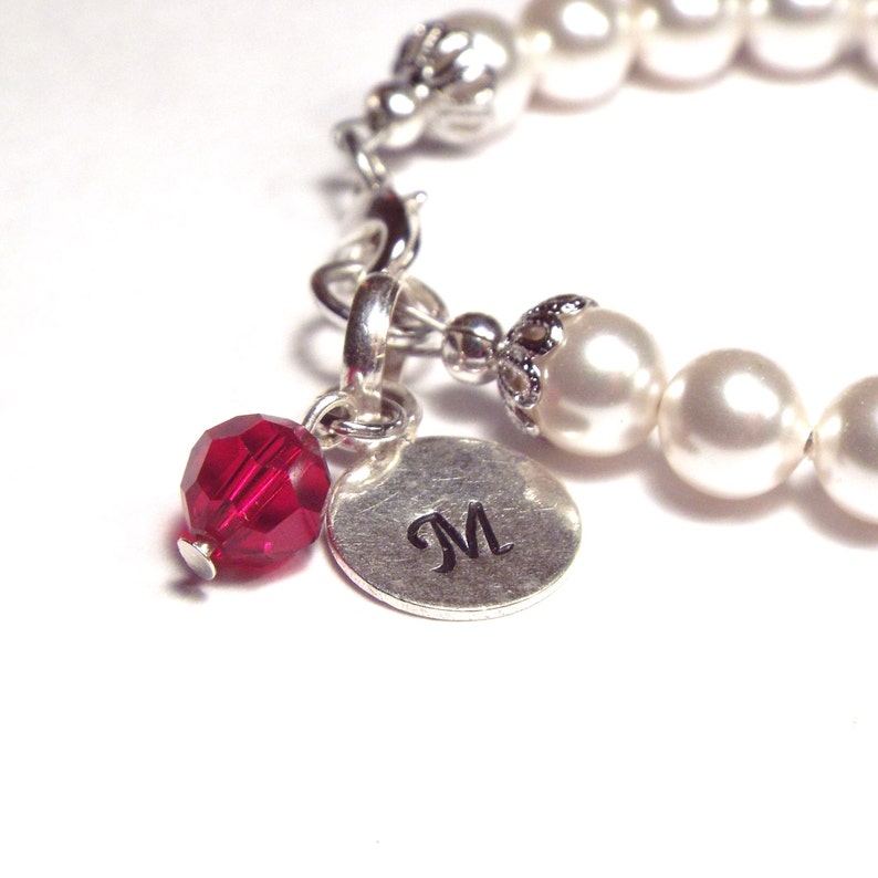 Baby Bracelet Girls Bracelet Initial and Birthstone Etsy