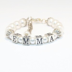 Baby Bracelet, Baby Jewelry, Baby Name Bracelet, Baptism Bracelet, Baby Girl Jewelry, Christening Bracelet, Baby Shower Gift(B33)