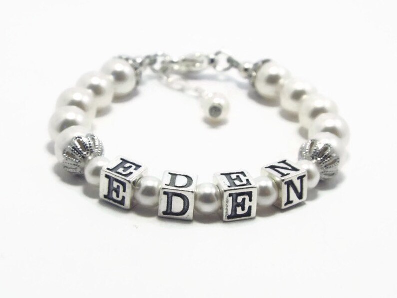 Baby Girl Baby Girl Gift Baby Bracelet Baby Name Bracelet Etsy