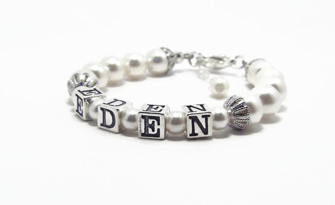 Baby Girl Baby Girl Gift Baby Bracelet Baby Name Bracelet Etsy