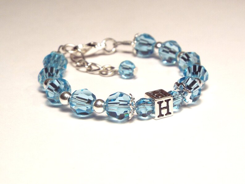 Baby Bracelet Baby Jewelry Birthstone Bracelet Initial Etsy