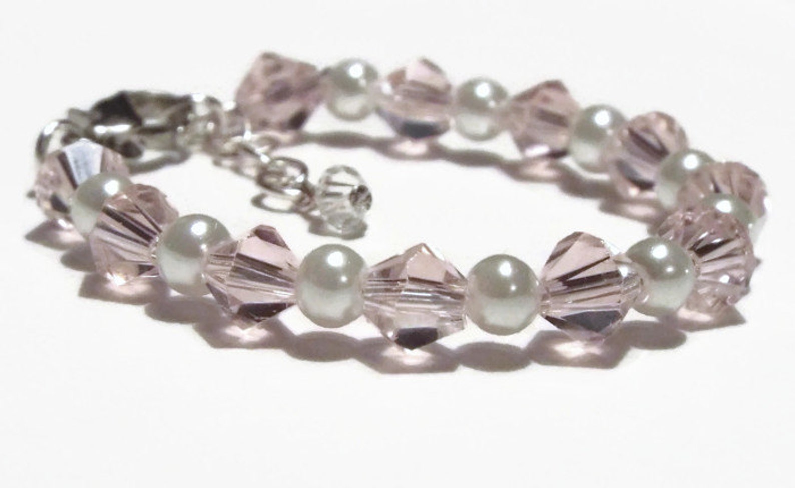 Baby Bracelet Baby Pearl Bracelet Baby Pearl and Crystal Etsy
