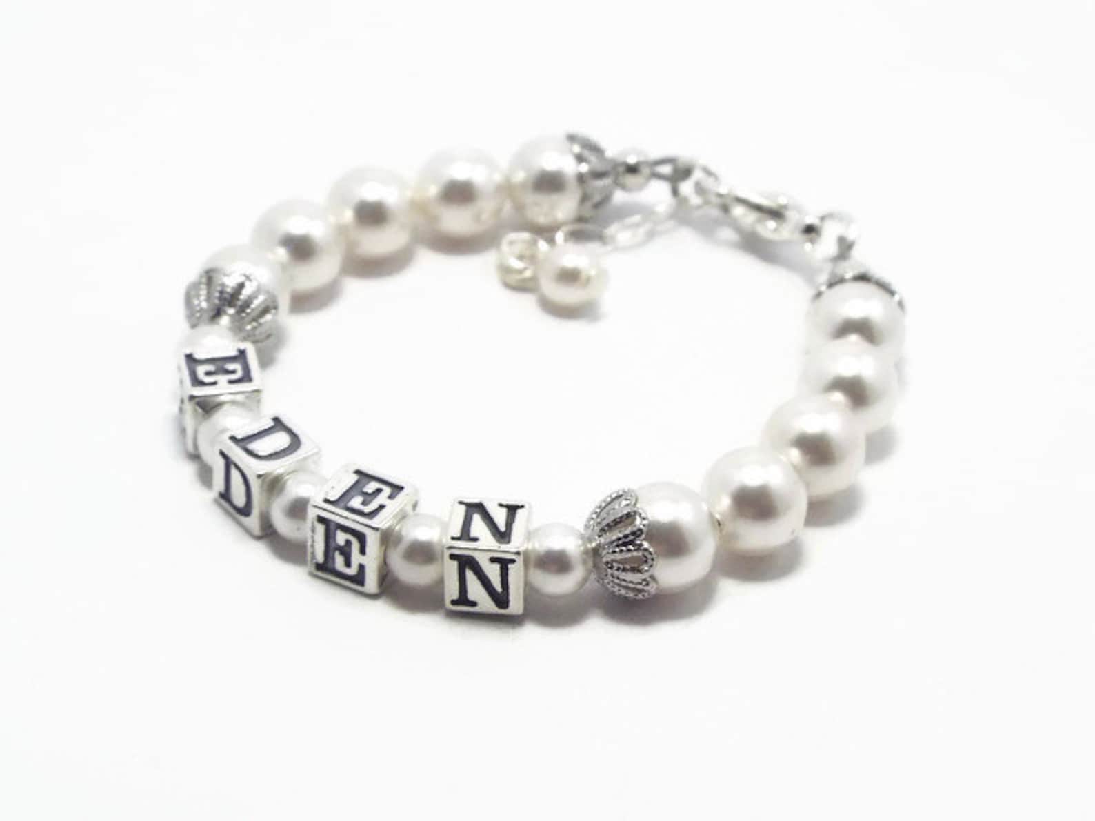 Baby Girl Baby Girl Gift Baby Bracelet Baby Name Bracelet Etsy