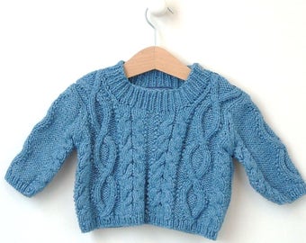 8-12 months -1-2 years BABY KNITTING PATTERNS Diamond Cable Crew