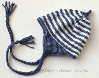 NEW! in the round instructions added  PDF knitting pattern- Cosy Ears Aviator hat