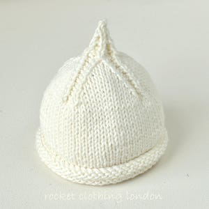 Bonnet PDF à tricoter rond et rectiligne MODÈLE DE TRICOT Bonnet lutin classique 0 à 5 ans image 1