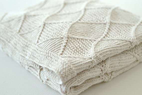 Knitting diamond pattern baby blanket clearance