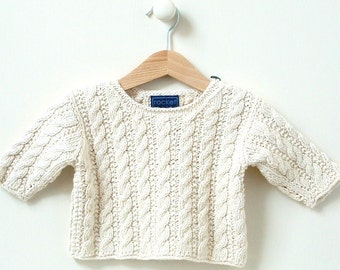 0-4m 4-8m KNITTING PATTERN  baby sweater  'mini cable'