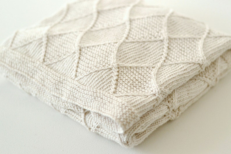 PDF KNITTING PATTERN Baby Blanket Diamond image 3