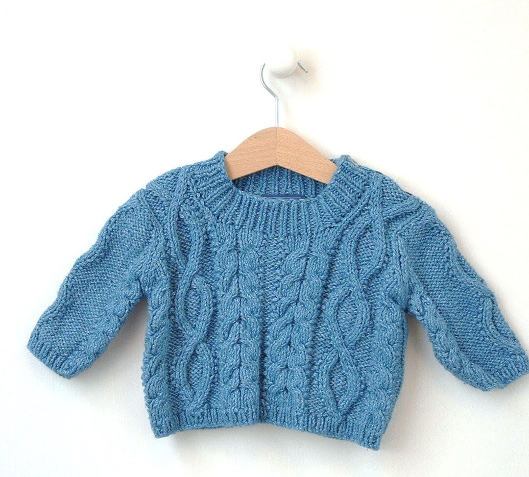 0-4m 4-8m Baby Sweater Knitting Pattern Diamond Cable Crew - Etsy