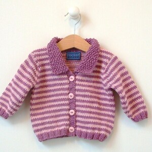 Baby KNITTING PATTERN Mini Stripe Baby Cardigan 0-4m 4-8m 8-12m 1-2yrs image 3