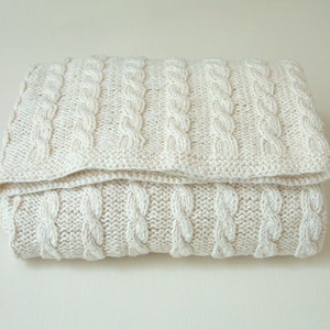 baby blanket KNITTING PATTERNS  - classic cable blanket - PDF instant download