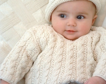 0-4m 4-8m KNITTING PATTERN  baby sweater  'mini cable'