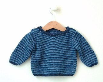 Jungen Strickanleitung 0-4m 4-8m 8-12m 1-2 Jahre 2-3 Jahre Jungen Pullover 'Multi Stripe V'