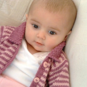 Baby KNITTING PATTERN Mini Stripe Baby Cardigan 0-4m 4-8m 8-12m 1-2yrs image 4