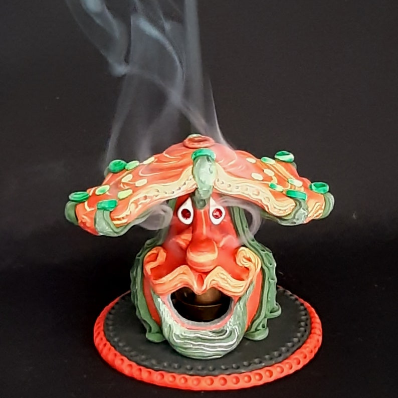 Smoking Mushroom Cone Incense Burner Etsy Canada