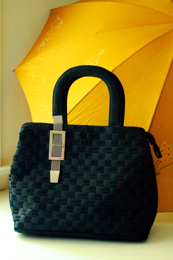 Black on Black Textured Handbag