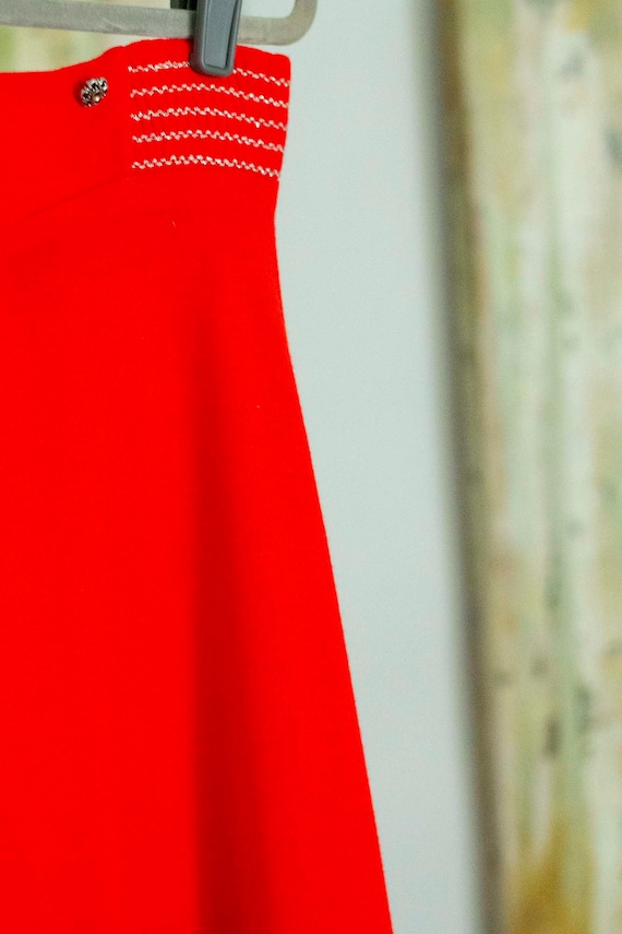 Bright Red Acrylic Maxi Skirt - image 1