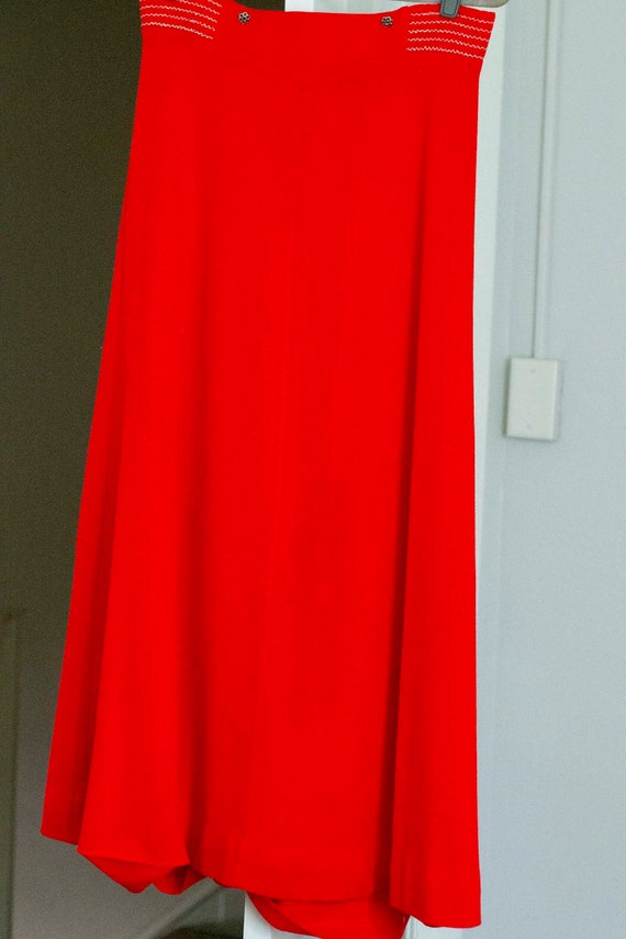 Bright Red Acrylic Maxi Skirt - image 2