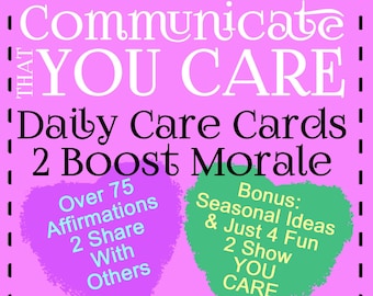 Communicate You Care Note Task Cards: Share Friendship Affirmations Kindness  Compassion Valentine's Day Incentives - Printable Activity