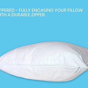 Luxury Zipper Close 233tc 100% Cotton Downproof/Feather proof Cushion/Pillow Protector White. bild 2
