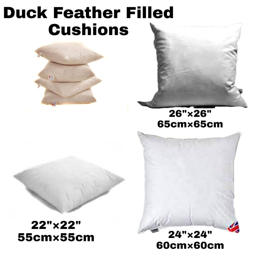 Luxury White Duck Feather & Down Cushion Pads - Etsy UK