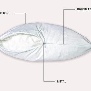 Luxury Zipper Close 233tc 100% Cotton Downproof/Feather proof Cushion/Pillow Protector White. bild 4
