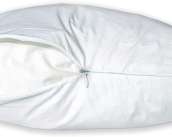 Luxury Zipper Close 233tc 100% Cotton Downproof/Feather proof Cushion/Pillow Protector White.
