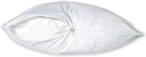 Luxury Zipper Close 233tc 100% Cotton Downproof/Feather proof Cushion/Pillow Protector White.
