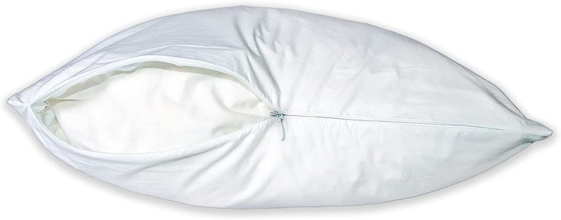 Luxury Zipper Close 233tc 100% Cotton Downproof/Feather proof Cushion/Pillow Protector White. bild 1