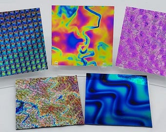 COE96 Dichroic BLACK, 4"x4", Lots of Color Options!