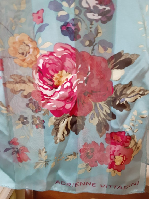 Designer Adrienne Vittadini 100% Silk Scarf