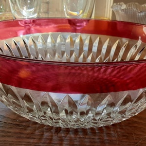 Imperial  11&quot; Diamond Point Ruby Red Bowl
