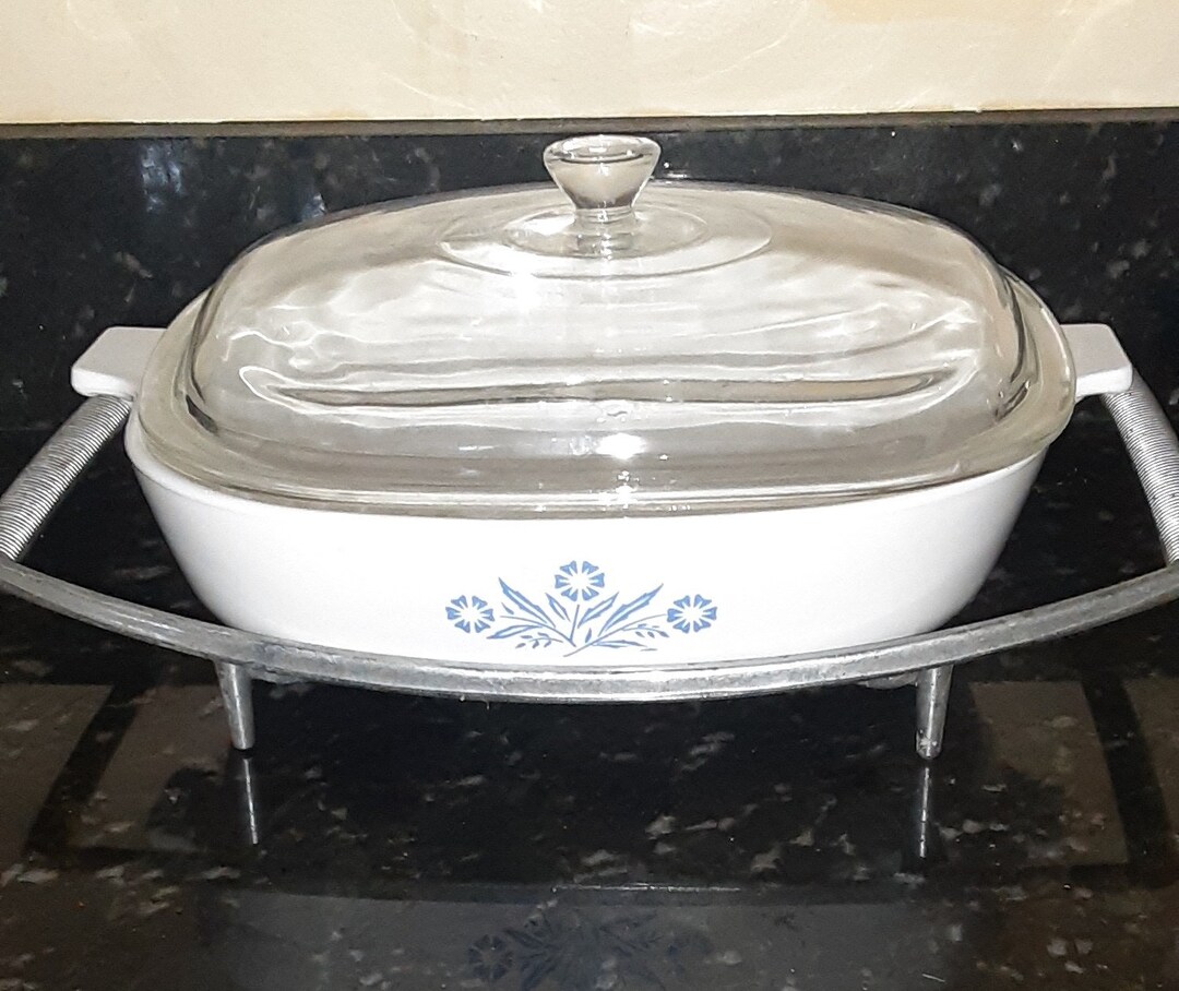 60s Mother's Day 2 Pc Cornflower Casserole Baking Set By Corningware