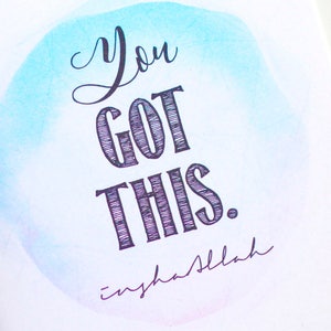 Islamic encouragement sympathy card, you got this insha-allah, best friend, sabr, insha allah, digital download