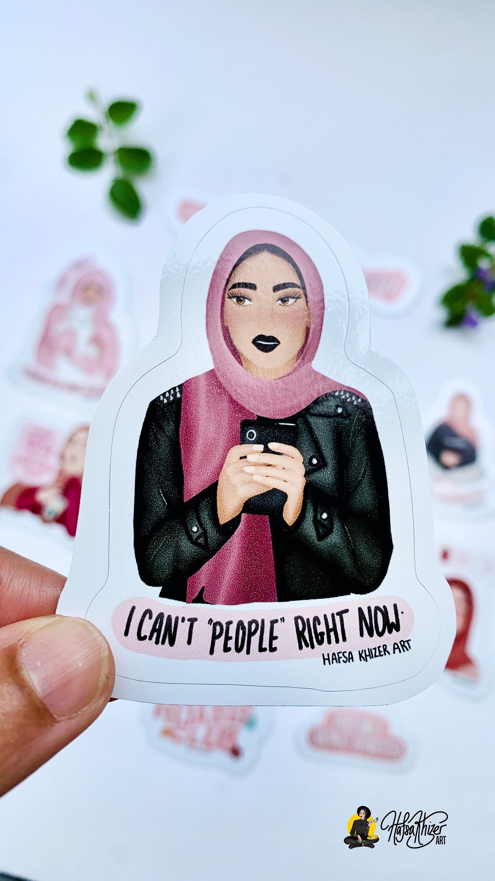 Introvert Hijabi Laptop Sticker: 