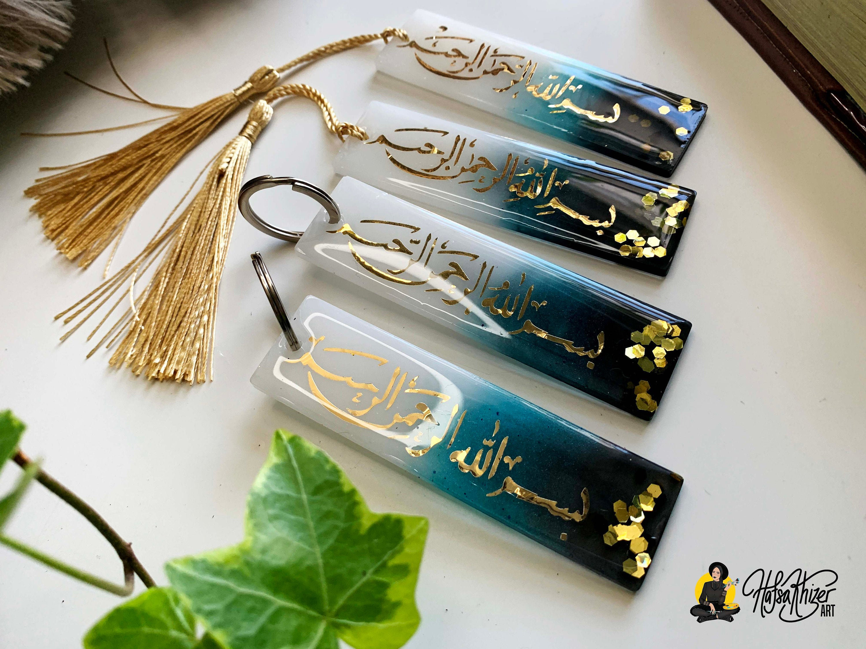 Islamic Bookmarks, Bismillah Pressed Flower Bookmark, Real Dried Flower  Resin Bookmark, Floral Resin Bookmark, Islamic Gifts 
