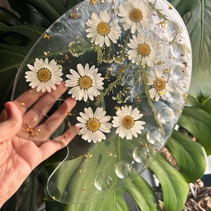flower paint palette, floral transparent paint palette, Creative Artist Gift, pressed flower, custom artist name painters palette