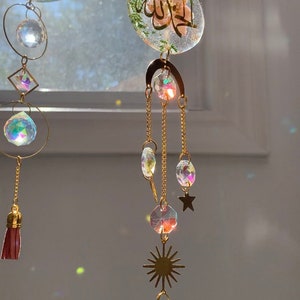 HOLOGRAPHIC suncatcher, Islamic suncatcher car mirror hanging decor real flowers Car Pendant, AYATUL KURSI islamic gift image 10